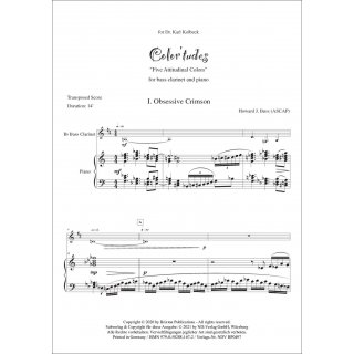 Color'tudes fuer Bass Klarinette und Klavier von Howard J. Buss-2-9790502881672-NDV BP0497