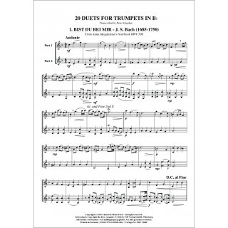 20 Trompeten Duette bekannter Melodien fuer Duett (Trompete) von Peter Opaskar-2-9790502881801-NDV 2168C