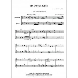 Sechs Oster-Duette fuer Duett (Trompete, Horn) von John Jay Hilfiger-2-9790502881849-NDV 2472C