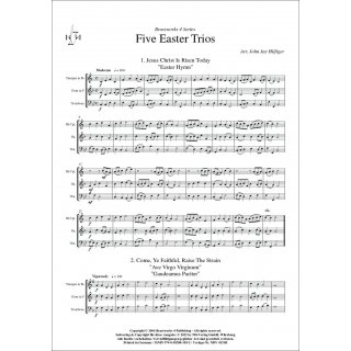 Fünf Oster-Trios fuer Trio (Trompete, Horn, Posaune) von John Jay Hilfiger-2-9790502881832-NDV 4321B