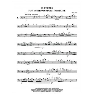 12 Etudes For Euphonium Or Trombone for  from David Uber-2-9790502882198-NDV 1496C