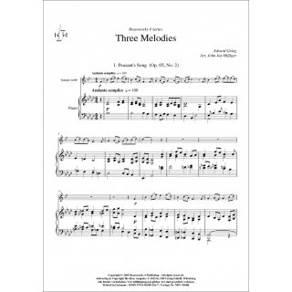 Drei Melodien fuer Trompete und Klavier von Edvard Grieg-2-9790502882167-NDV 4168B
