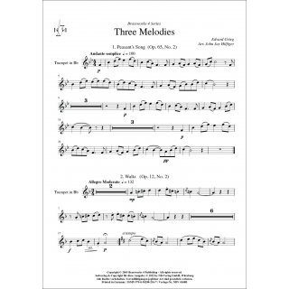 Drei Melodien fuer Trompete und Klavier von Edvard Grieg-4-9790502882167-NDV 4168B