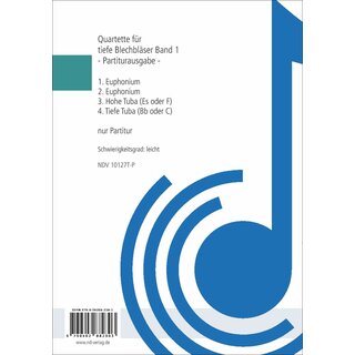 Quartette für tiefe Blechbläser Band 1 fuer Quartett (Tuba) von Stephen Bulla (arr.)-4-9790502882303-NDV 10127T-P