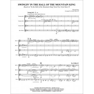 Swingin in der Halle des Bergkönigs fuer Quartett (Klarinette) von Edward Grieg-2-9790502880583-NDV 909C