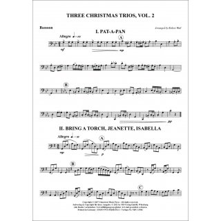 Drei Weihnachts-Trios Band 2 fuer Trio (Flöte, Klarinette, Fagott) von Robert Wall-5-9790502880521-NDV 1350C