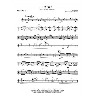 Nimrod fuer Klarinettenquartett von Edward Elgar-4-9790502880620-NDV 2360C