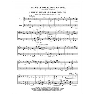 20 Duette für Horn in F und Tuba fuer Duett (Posaune) von Peter Opaskar (arr.)-2-9790502880538-NDV 2169C