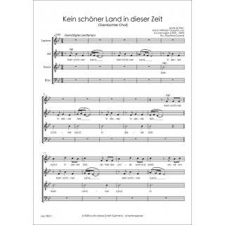 Kein schöner Land in dieser Zeit fuer Gemischter Chor von Manfred Schenk (arr.)-2-9790502880408-NDV 30011