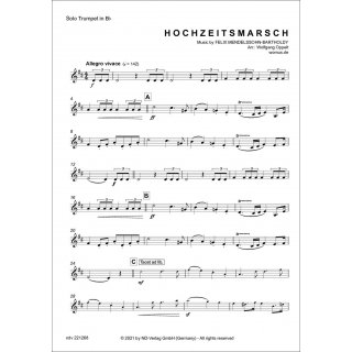 Hochzeitsmarsch für 1-2 Trompeten und Orgel fuer Trompete und Orgel von Felix Mendelssohn-Bartholdy-4-9790502880880-NDV 221268
