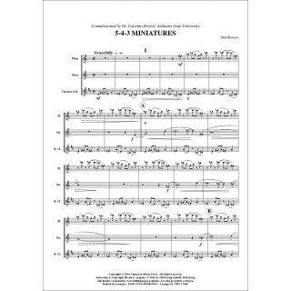 5-4-3 Miniatures fuer Trio (Flöte, Oboe, Klarinette) von Don Bowyer-2-9790502880941-NDV 1746C
