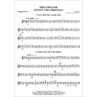 Vorspiele für Advent und Weihnachten fuer Quartett (Blechbläser) von Max Reger-5-9790502880972-NDV 2122C